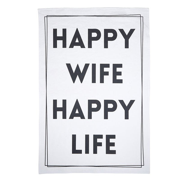 Happy Wife Happy Life Tea Towel