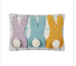 Bunny Pom Pom Tails Hook Pillow