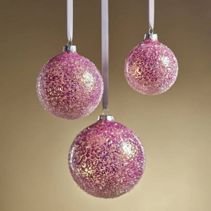 Pink Confetti Glass Ornament