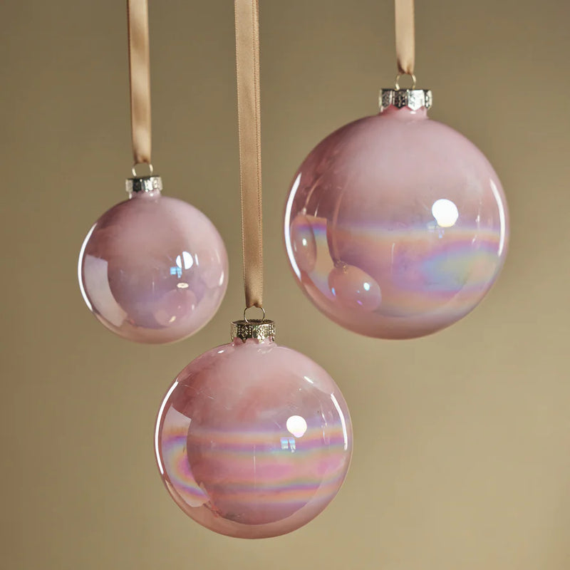 Pink Luster Glass Ornament
