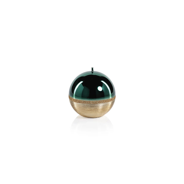 Metallic Ball Candle- Green