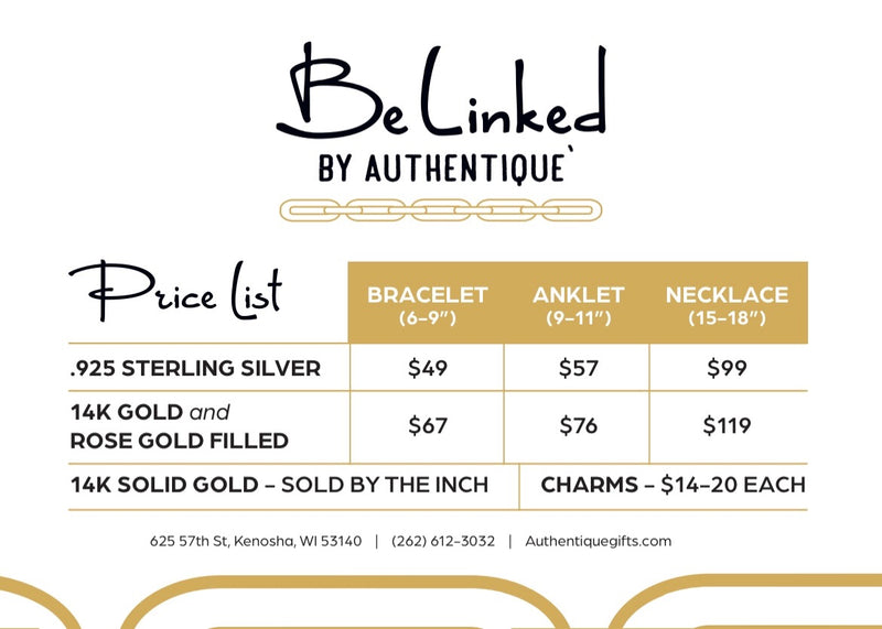Permanent Jewelry from Be Linked by Authentique is affordable. 