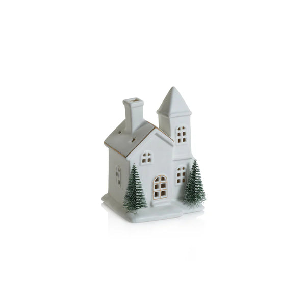 LED Porcelain House w/ Trees