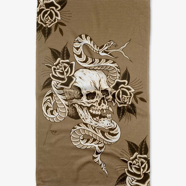 Skull and Snake Tea Towel