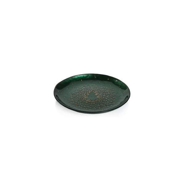 Twinkle Tree Small Glass Plate - Green