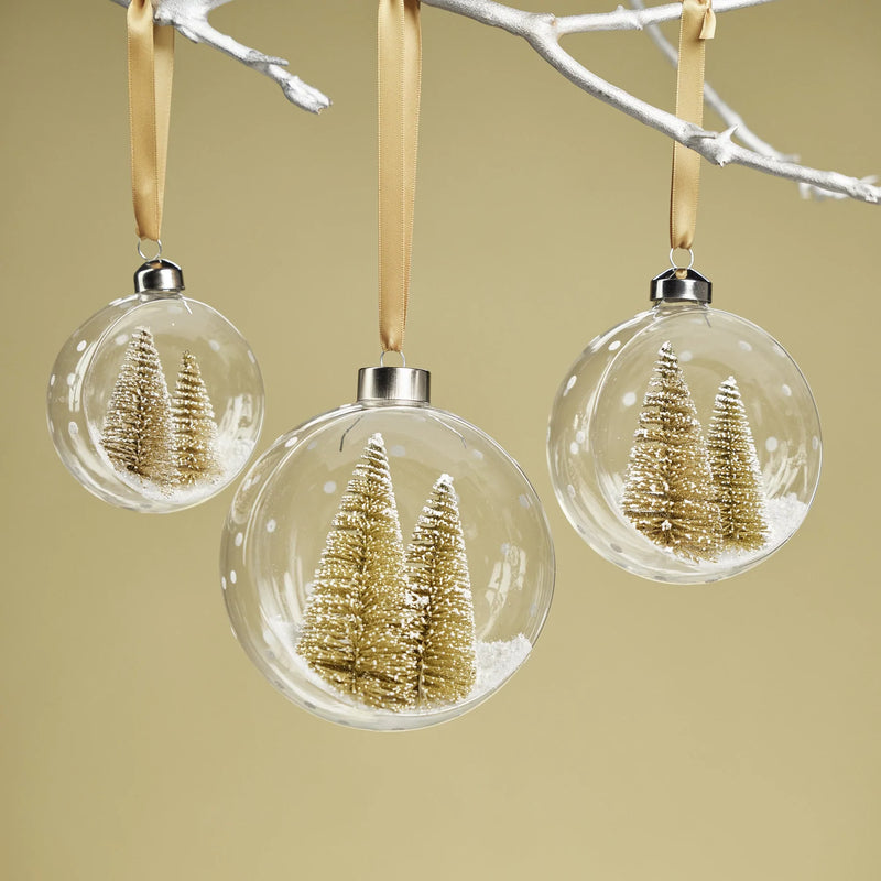 Glass Ornament with Pine Trees